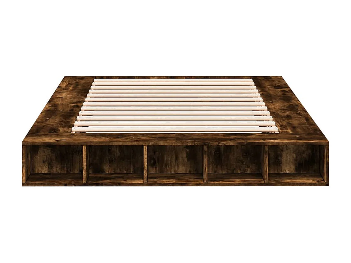 Cadre de lit sans matelas chêne fumé 150x200 cm