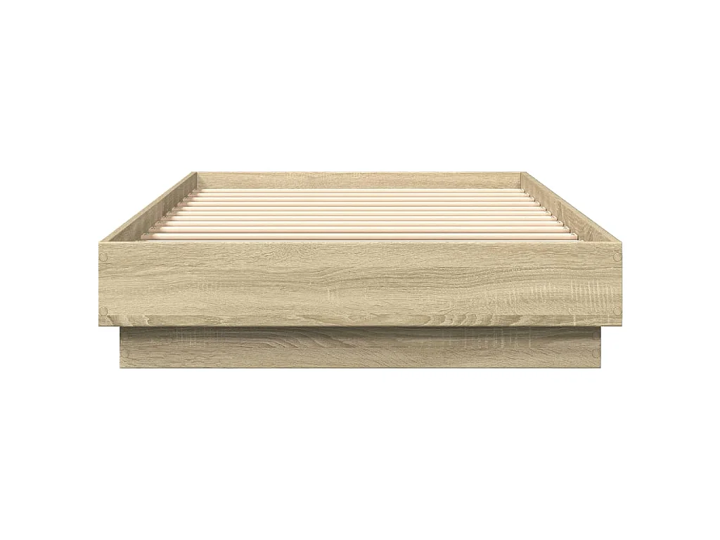 Bedframe met LED-verlichting sonoma eikenkleurig 90x200 cm