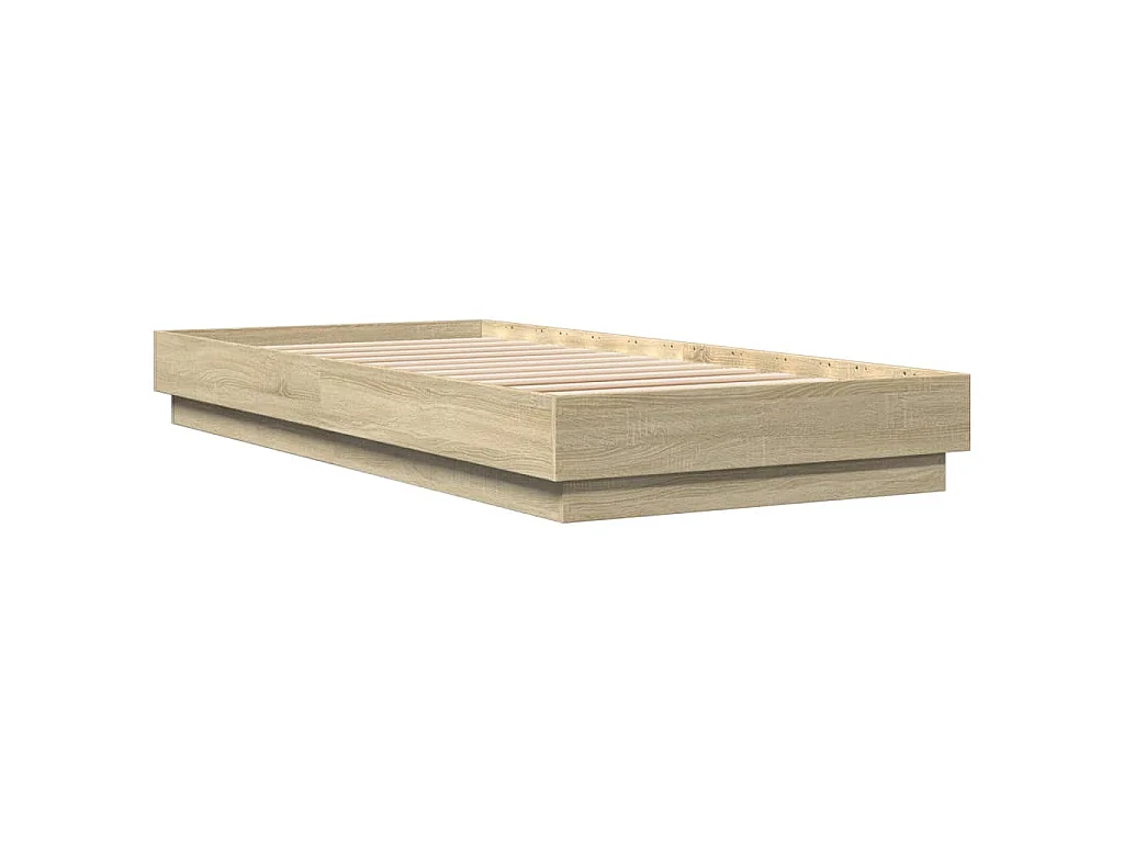 Bedframe met LED-verlichting sonoma eikenkleurig 90x200 cm