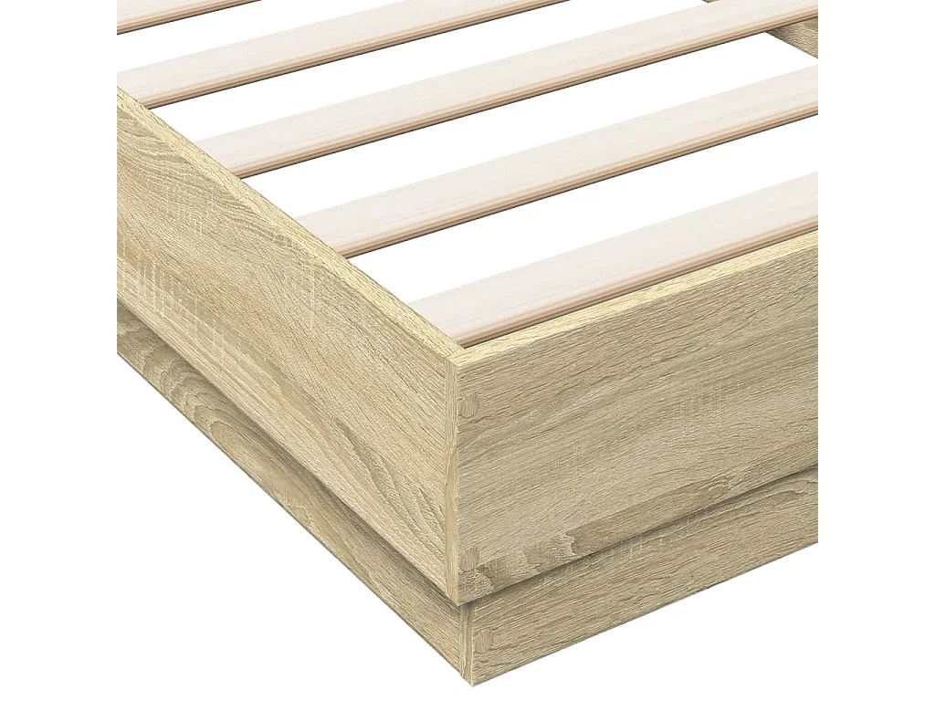 Bedframe met LED-verlichting sonoma eikenkleurig 90x200 cm