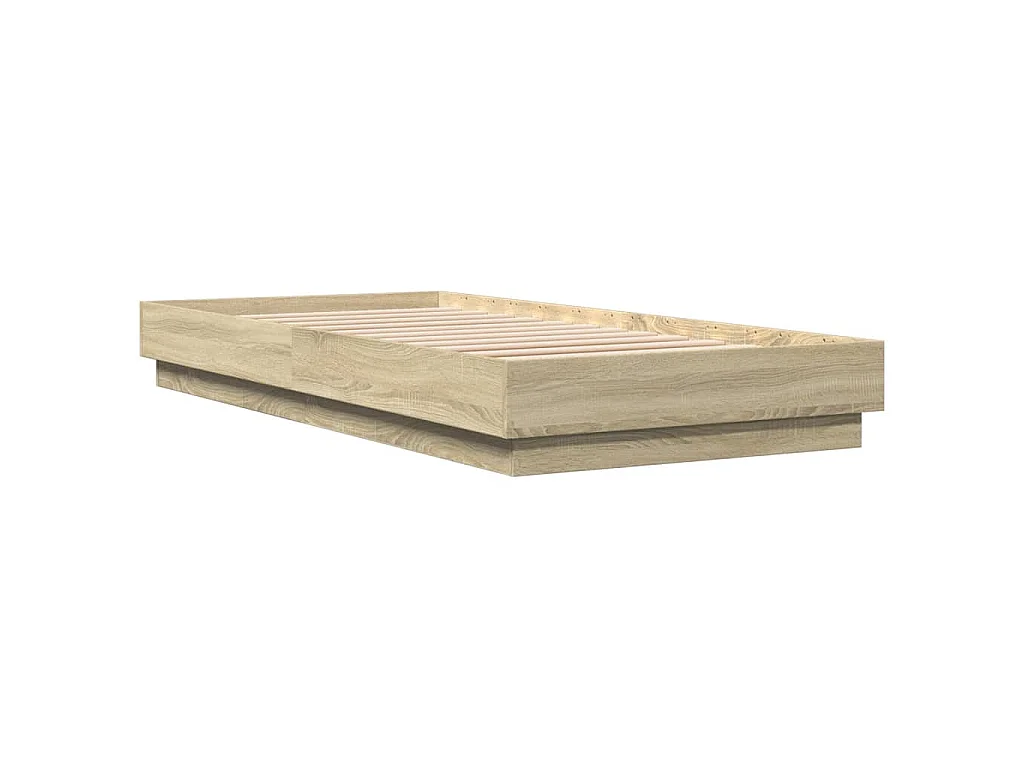 Bedframe met LED-verlichting sonoma eikenkleurig 90x200 cm