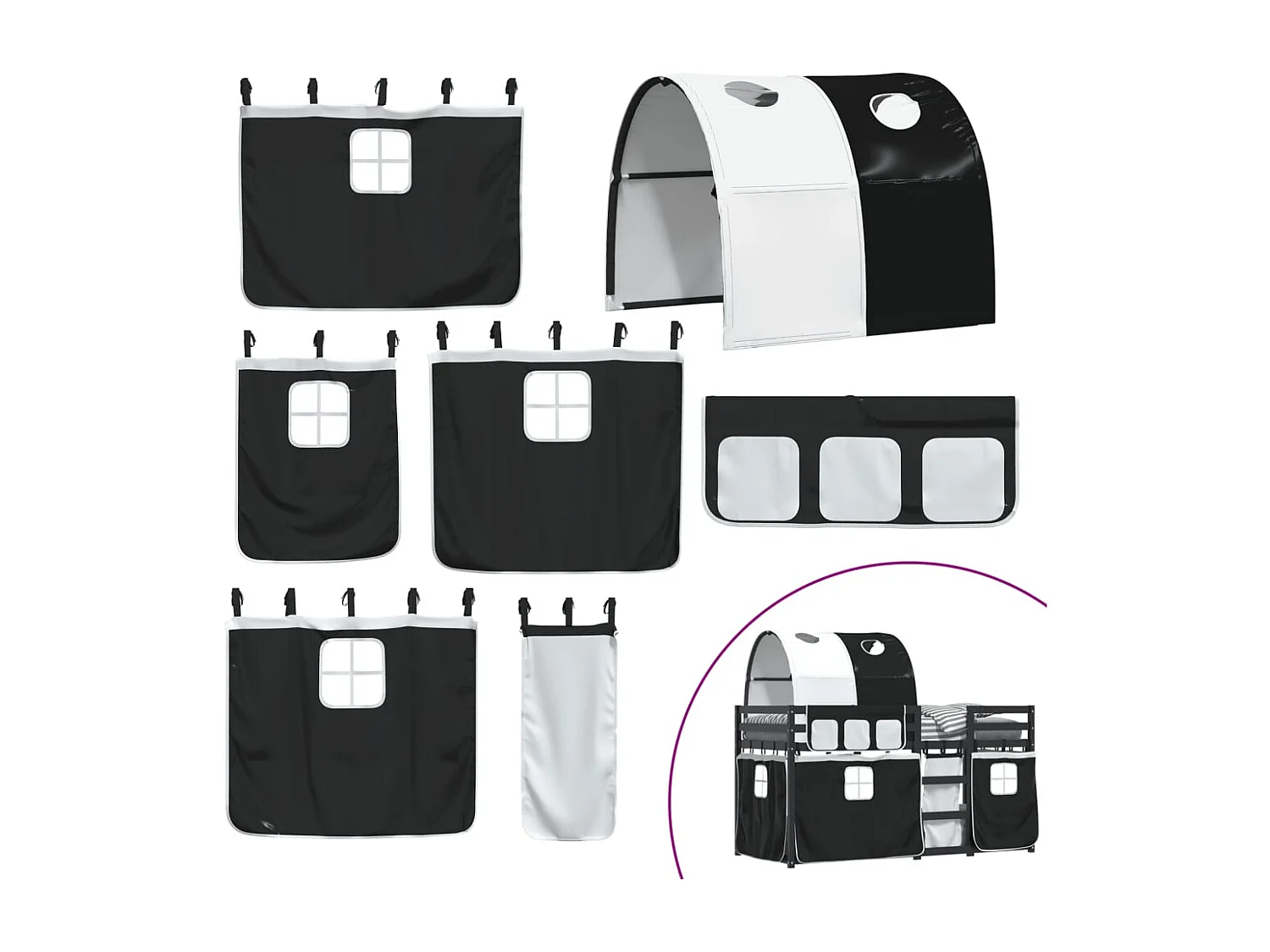 Lit superposé sans matelas 90x200 cm bois de pin massif