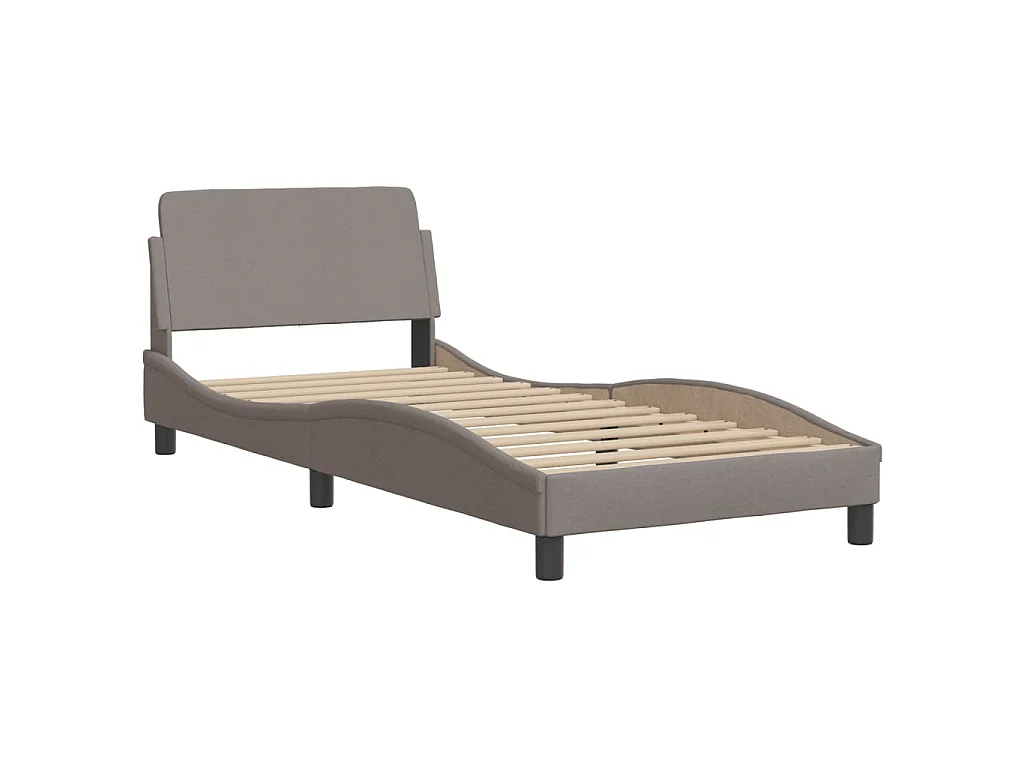Bett mit Matratze "Dover" Taupe 90x190 cm Stoff