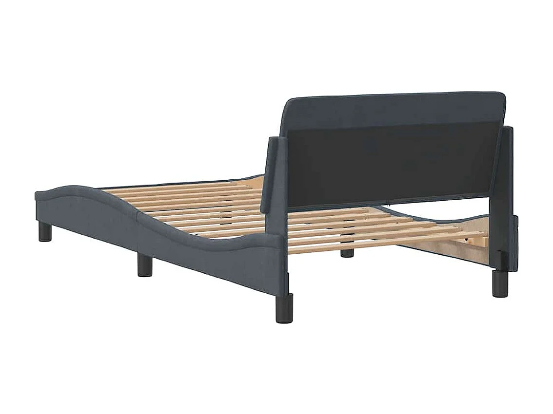 Cadre de lit Dover gris foncé 100x200 cm velours