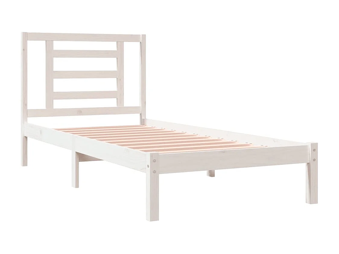 Cadre de lit sans matelas blanc 90x190 cm bois de pin massif