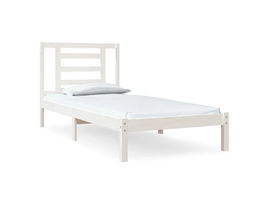 Bedframe zonder matras massief grenenhout wit 90x190 cm