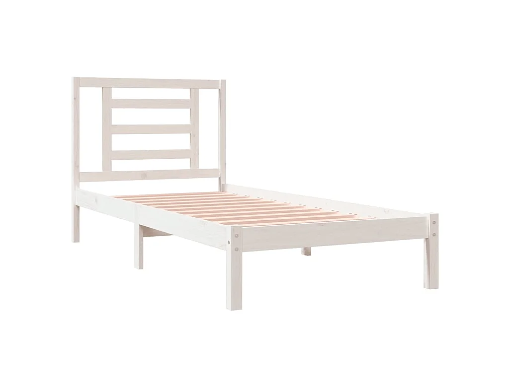 Bedframe zonder matras massief grenenhout wit 90x190 cm