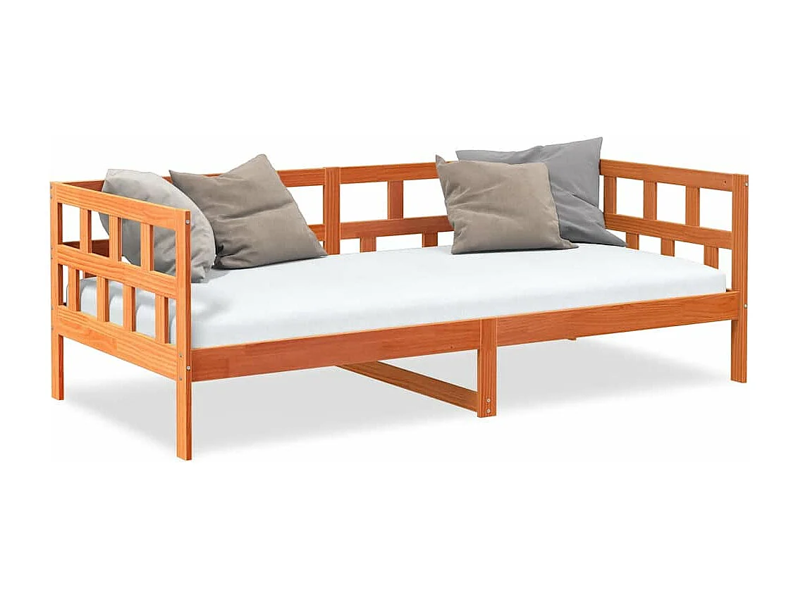 Lit de jour sans matelas cire marron 90x200 cm bois pin massif