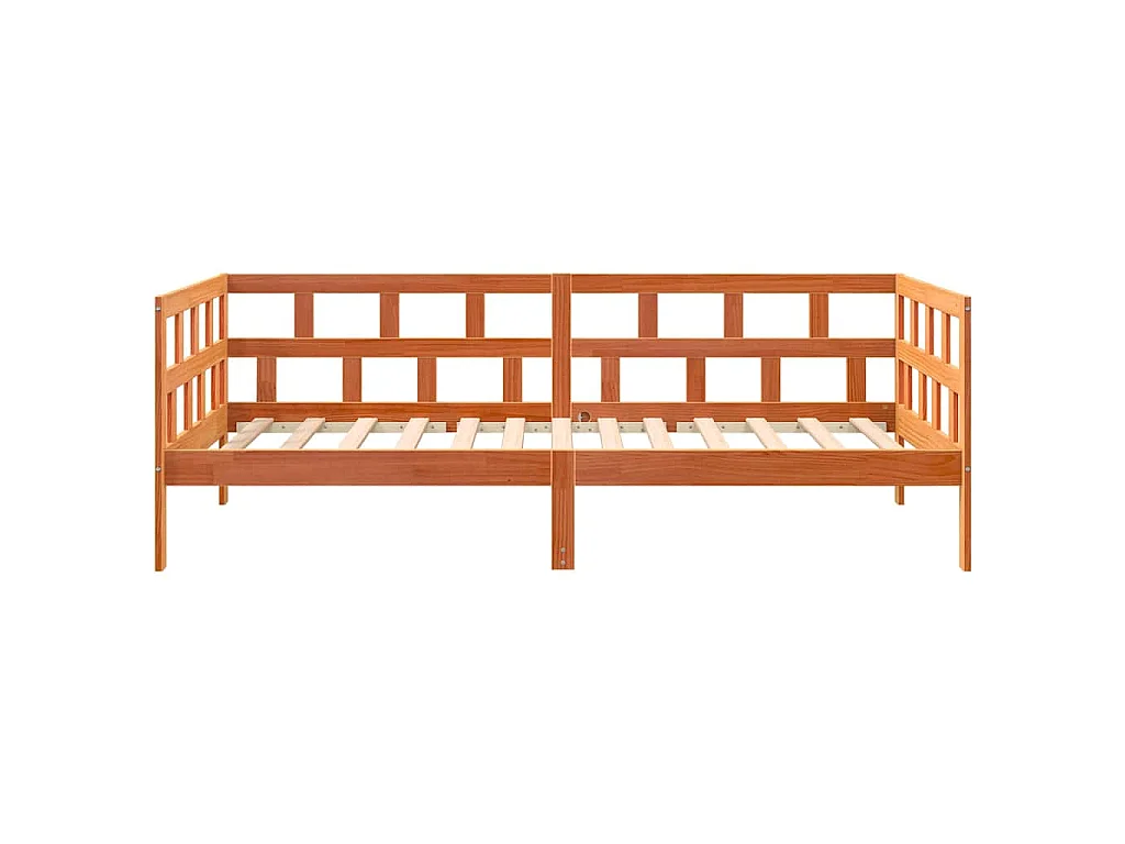 Sofá cama sin colchón madera maciza pino marrón cera 90x200 cm