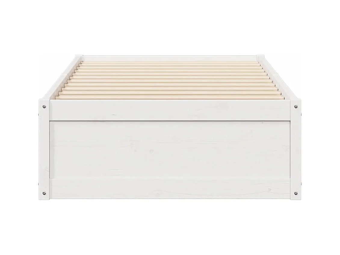 Bedframe zonder matras massief grenenhout wit 90x200 cm