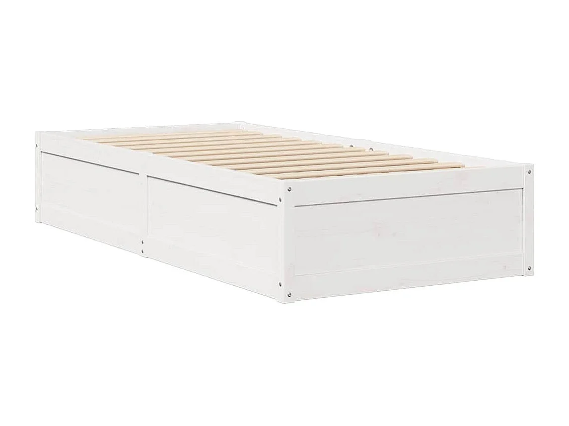 Bedframe zonder matras massief grenenhout wit 90x200 cm