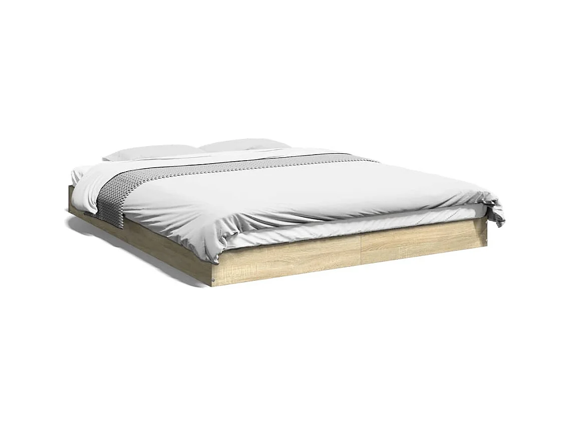 Bettgestell ohne Matratze Sonoma-Eiche 160x200 cm Holzwerkstoff