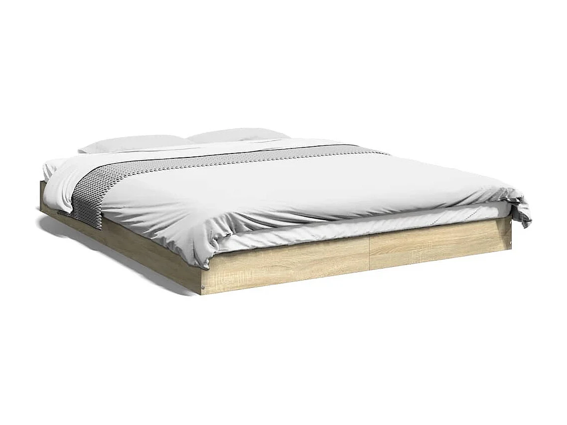 Cadre de lit sans matelas chêne sonoma 160x200 cm