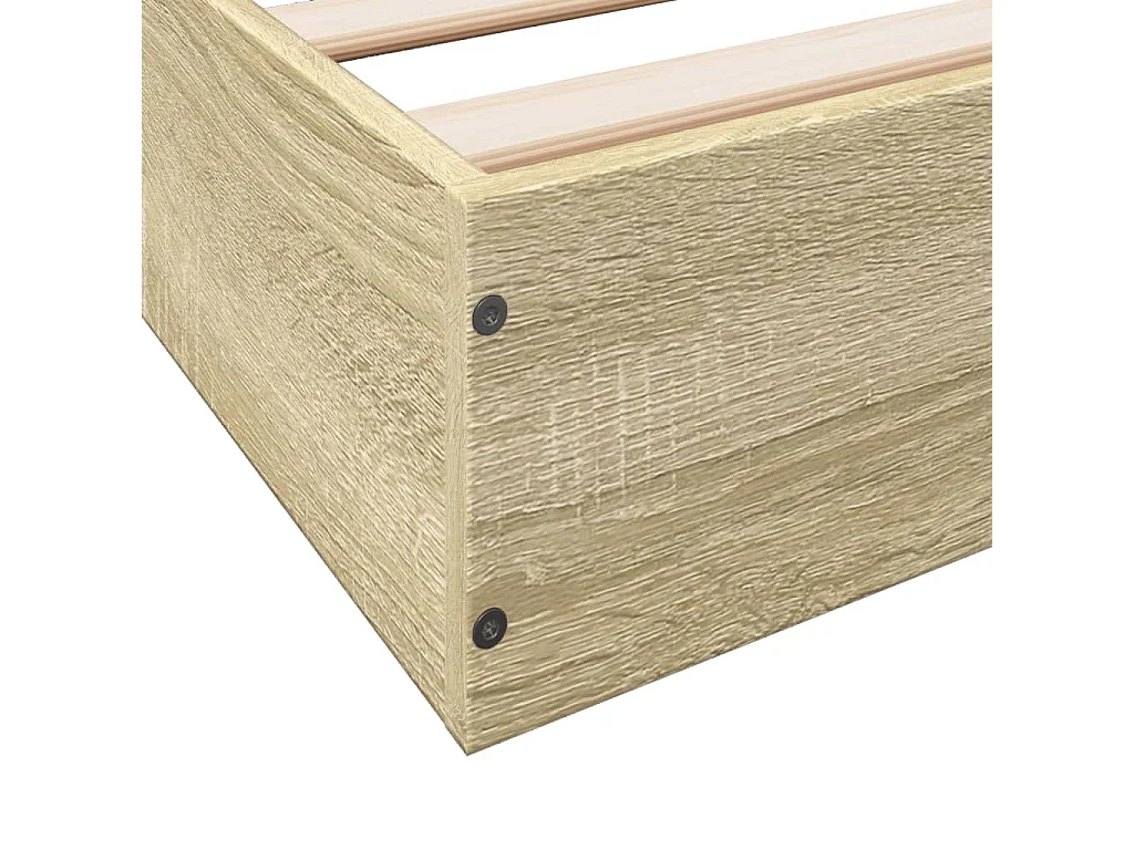 Cadre de lit sans matelas chêne sonoma 160x200 cm