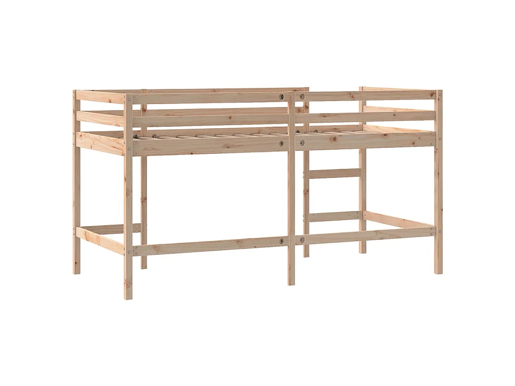 Kinderhoogslaper met ladder 80x200 cm massief grenenhout