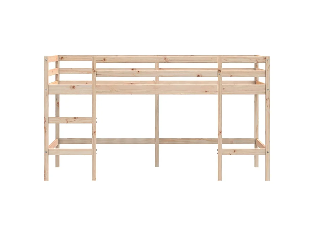 Kinderhoogslaper met ladder 80x200 cm massief grenenhout