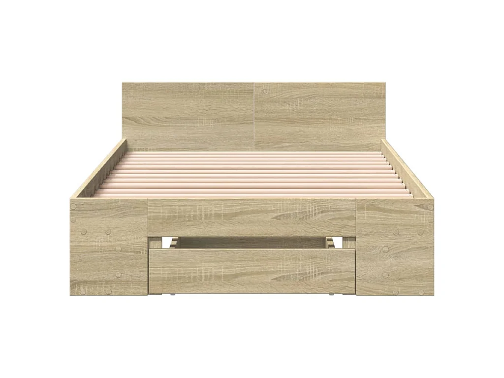 Bedframe met lade bewerkt hout sonoma eikenkleurig 90x190 cm