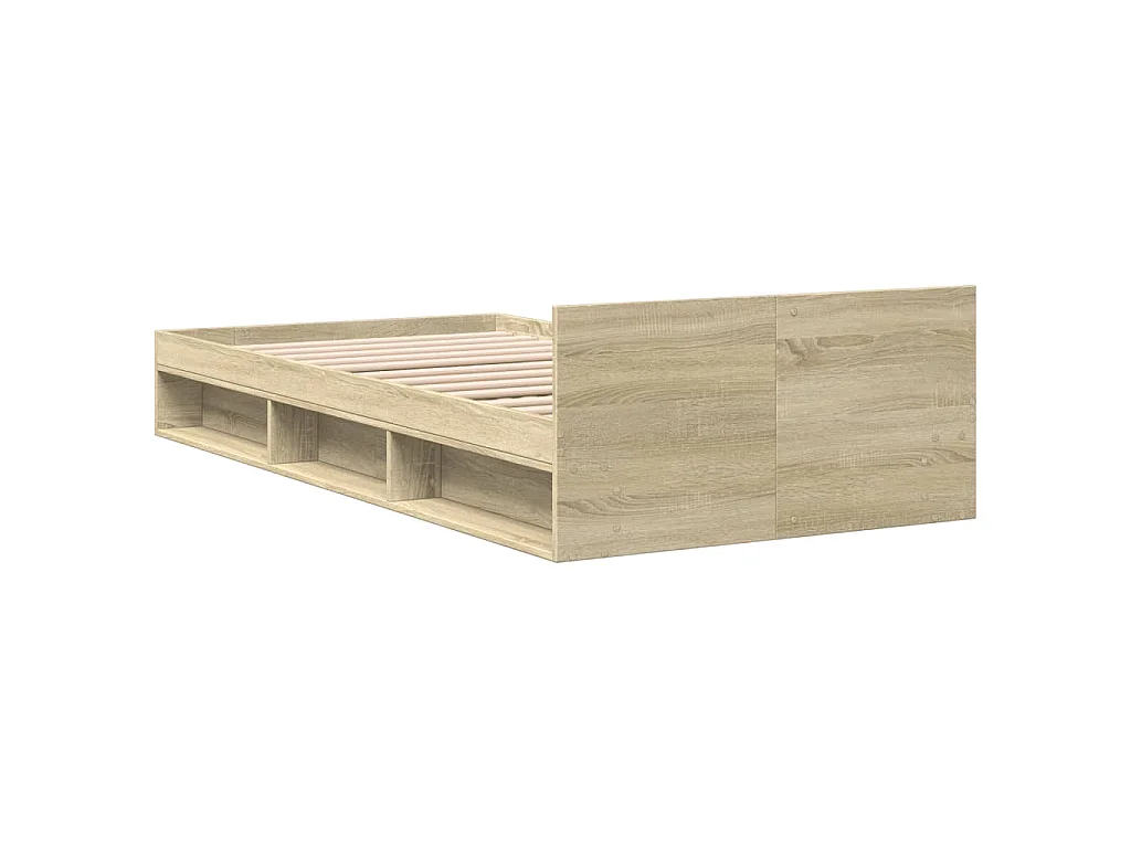 Bedframe met lade bewerkt hout sonoma eikenkleurig 90x190 cm