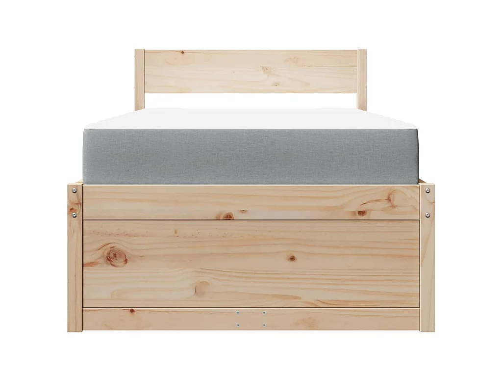Bed met lades en matras massief grenenhout 90x190 cm