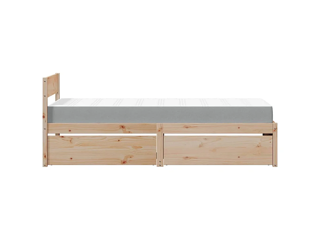 Bed met lades en matras massief grenenhout 90x190 cm
