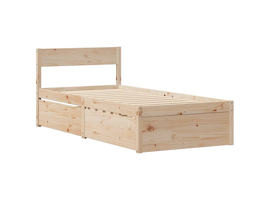 Bed met lades en matras massief grenenhout 90x190 cm