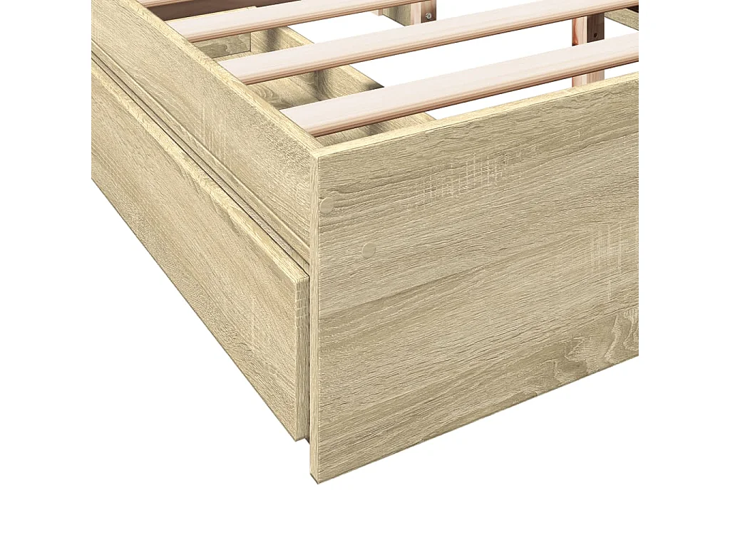 Cadre de lit avec tiroirs sans matelas chêne sonoma 150x200 cm