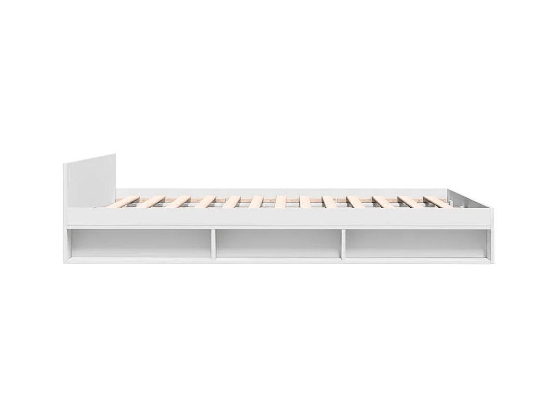 Cadre de lit avec tiroirs sans matelas blanc 160x200 cm