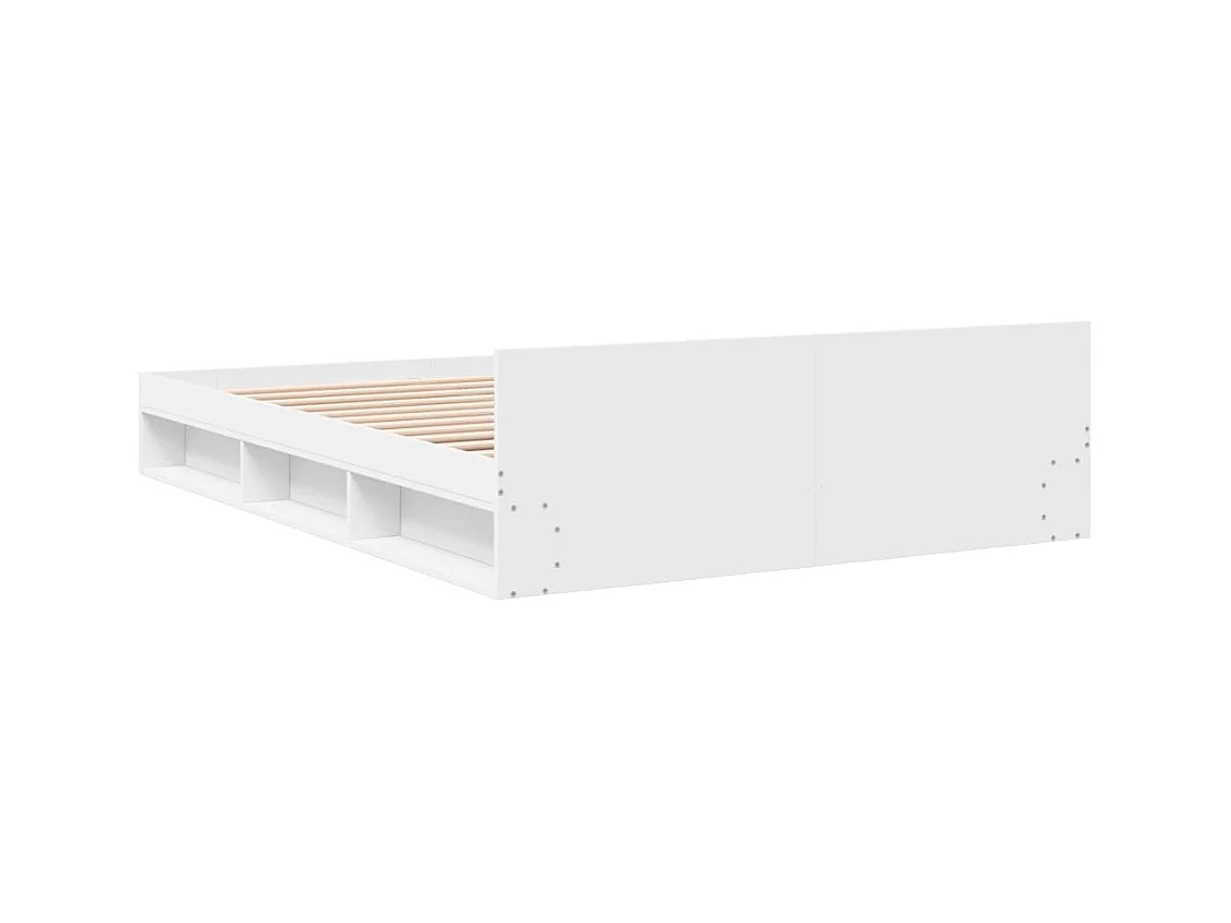Cadre de lit avec tiroirs sans matelas blanc 160x200 cm