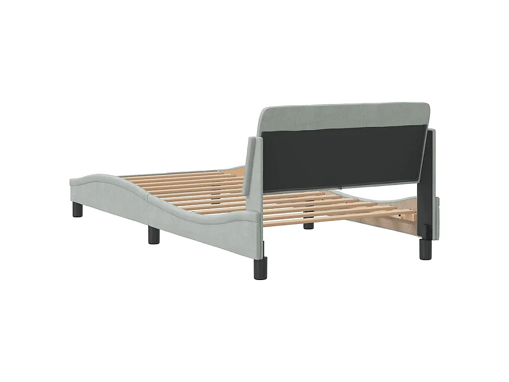Bedframe "Dover" 100x200 cm fluweel lichtgrijs