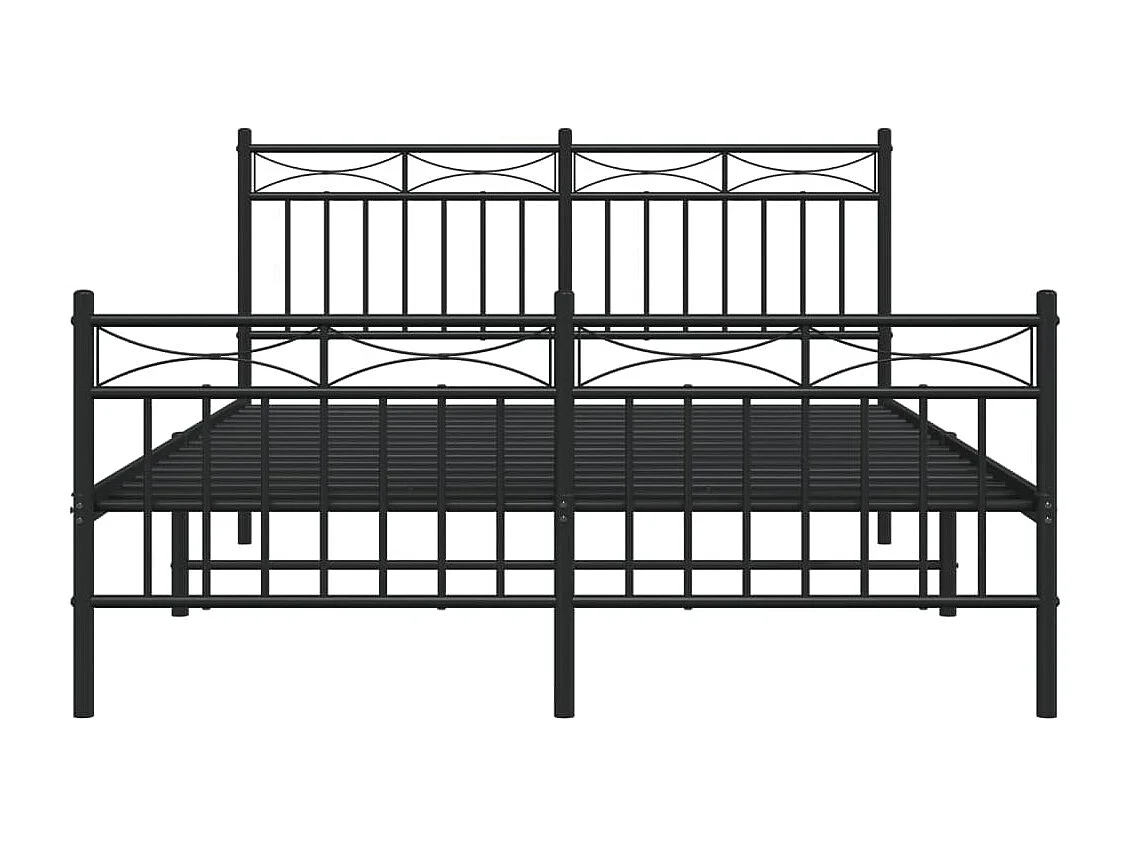 Bedframe met hoofd- en voeteneinde metaal zwart 140x190 cm