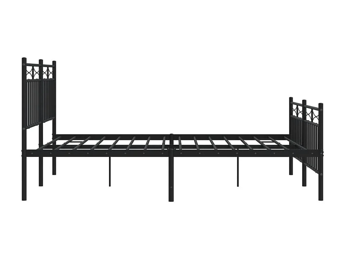 Estrutura de cama com cabeceira e pés 140x190 cm metal preto