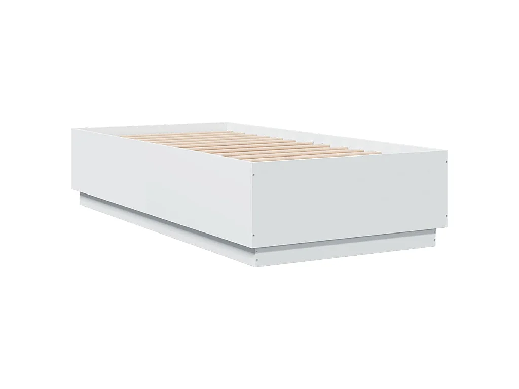 Bedframe bewerkt hout wit 90x190 cm