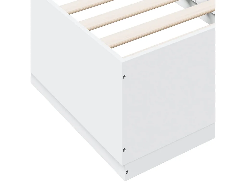 Bedframe bewerkt hout wit 90x190 cm