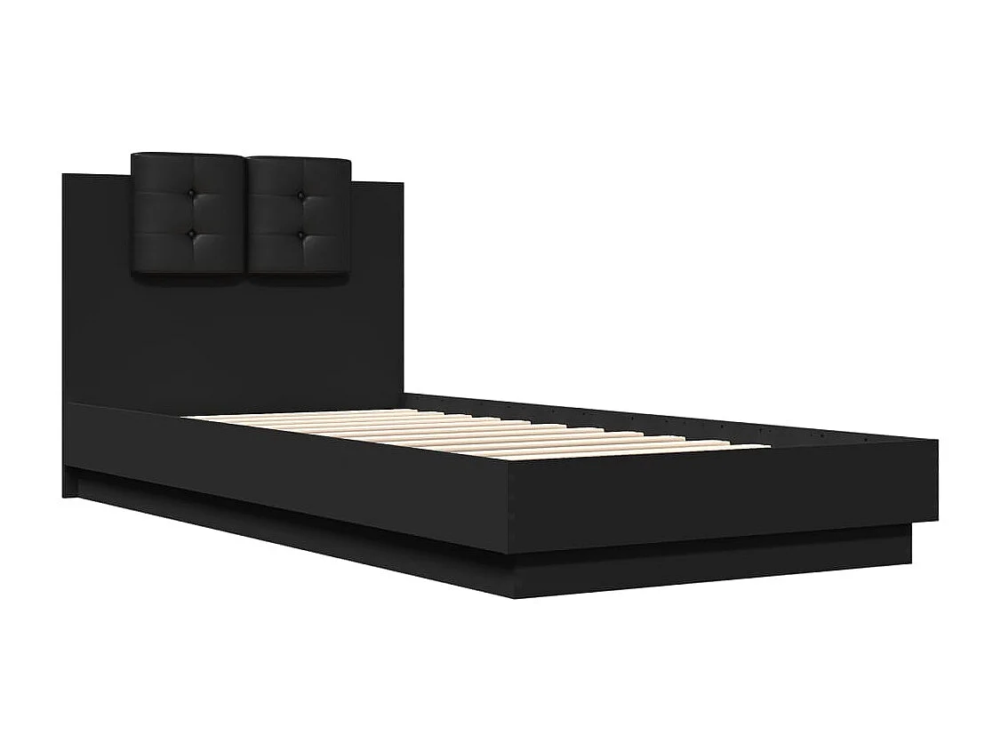 Cadre de lit sans matelas noir 100x200 cm