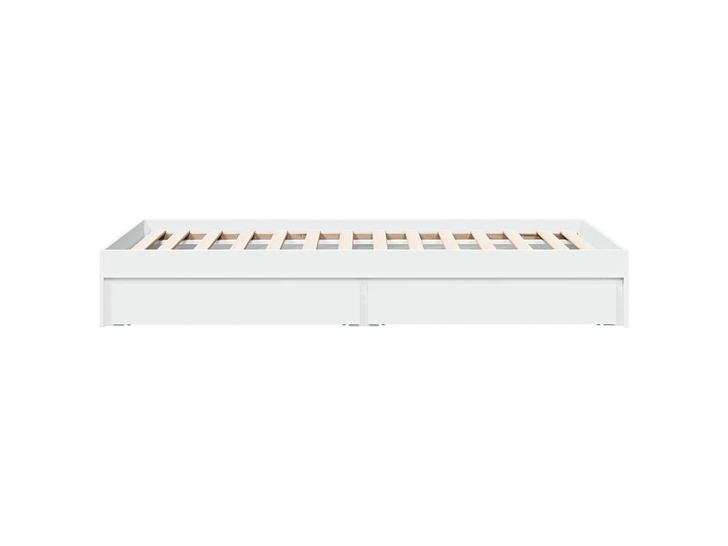 Cadre de lit avec tiroirs sans matelas blanc 100x200 cm