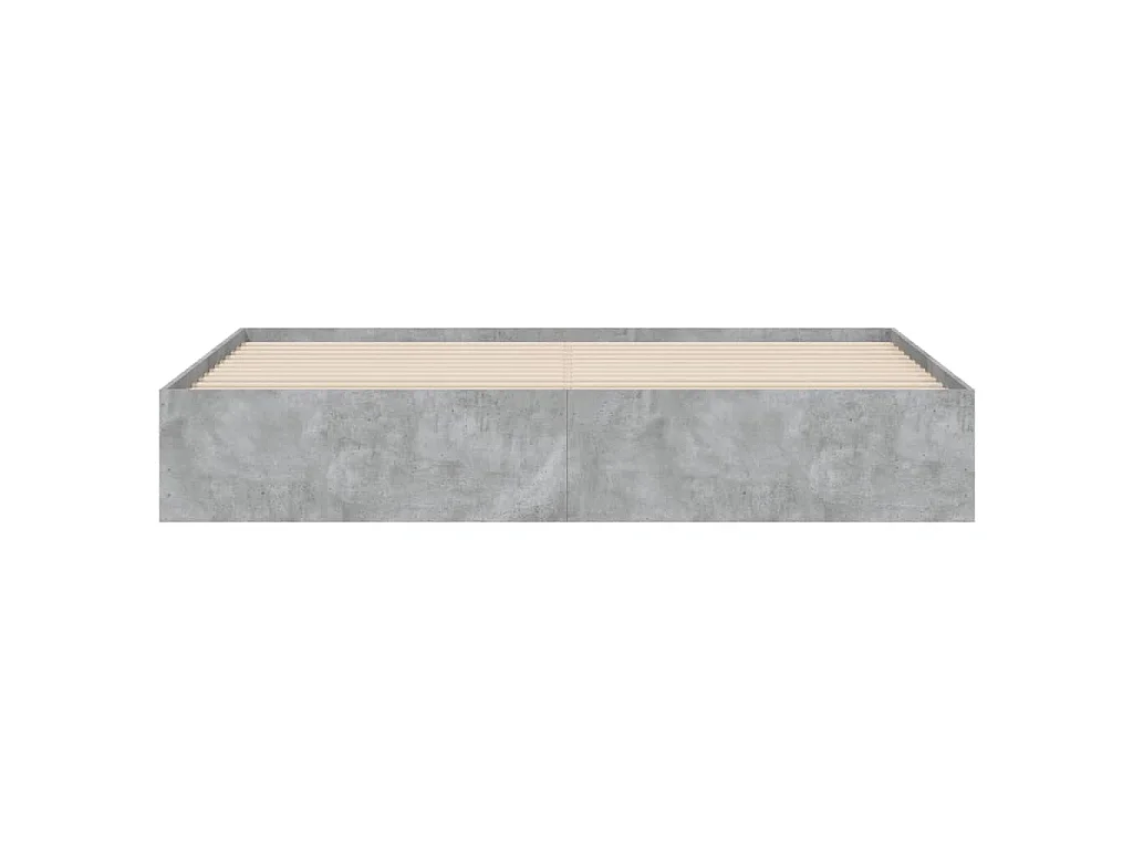 Cadre de lit avec tiroirs sans matelas gris béton 160x200 cm