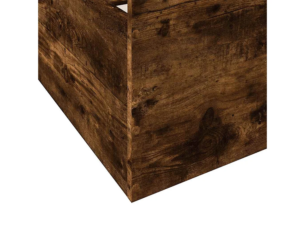 Cadre de lit avec tiroirs sans matelas chêne fumé 160x200 cm