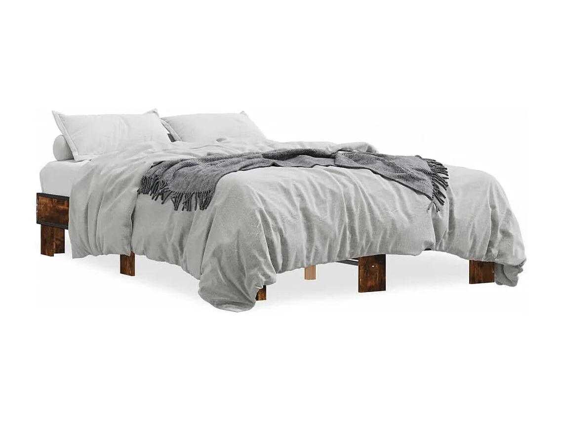 Cadre de lit sans matelas chêne fumé 140x190 cm