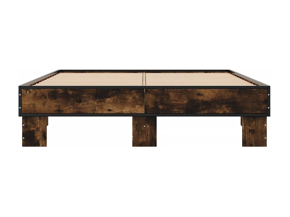 Cadre de lit sans matelas chêne fumé 140x190 cm