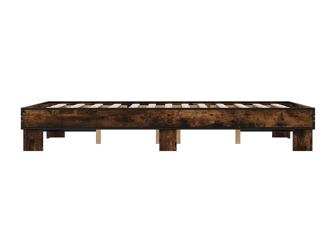 Cadre de lit sans matelas chêne fumé 140x190 cm