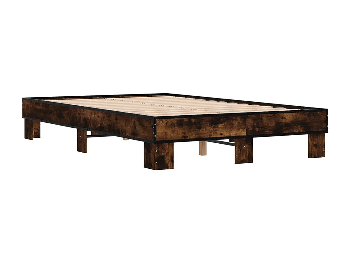 Cadre de lit sans matelas chêne fumé 140x190 cm