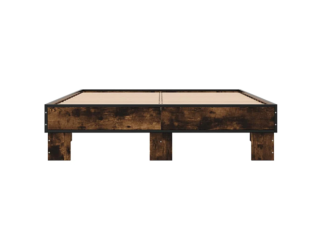 Cadre de lit sans matelas chêne fumé 140x190 cm