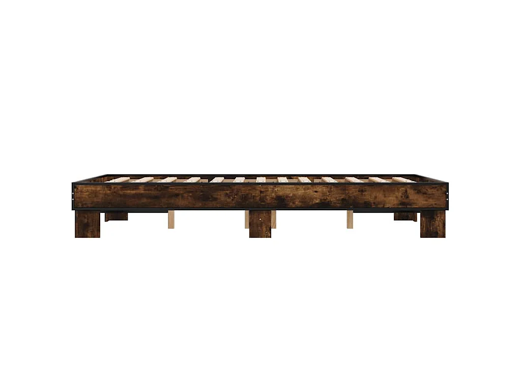 Cadre de lit sans matelas chêne fumé 140x190 cm