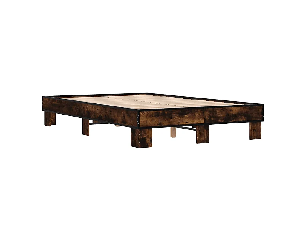 Cadre de lit sans matelas chêne fumé 140x190 cm