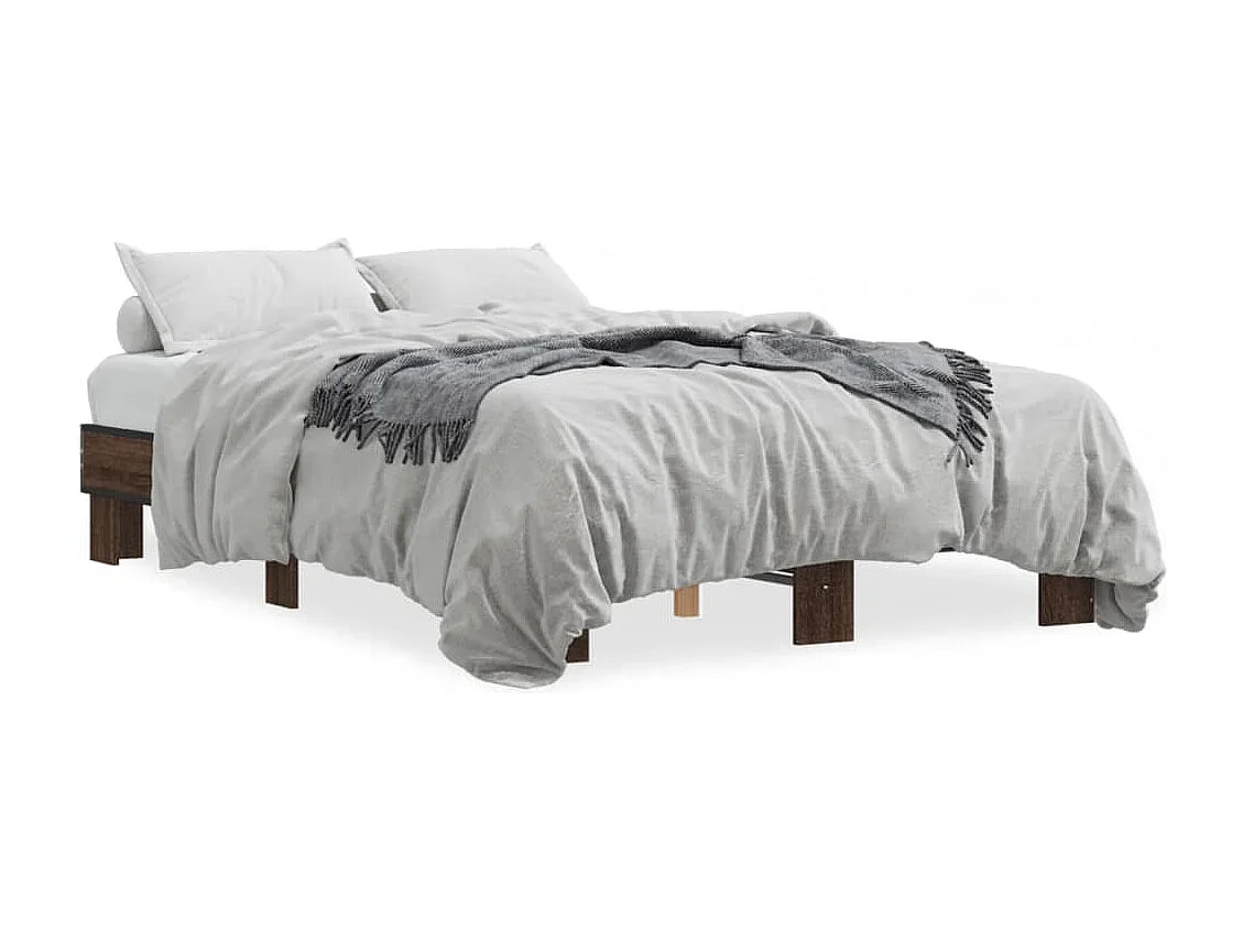 Cadre de lit sans matelas chêne marron 140x190 cm