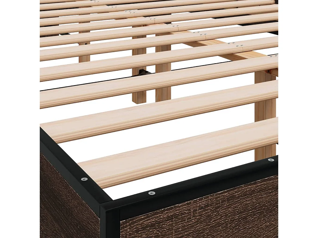 Cadre de lit sans matelas chêne marron 140x190 cm