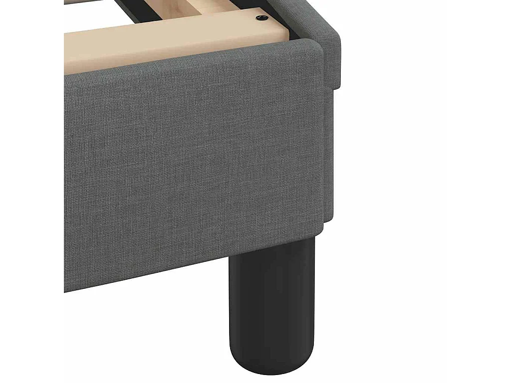 Lit avec matelas Dover gris foncé 140x200 cm tissu