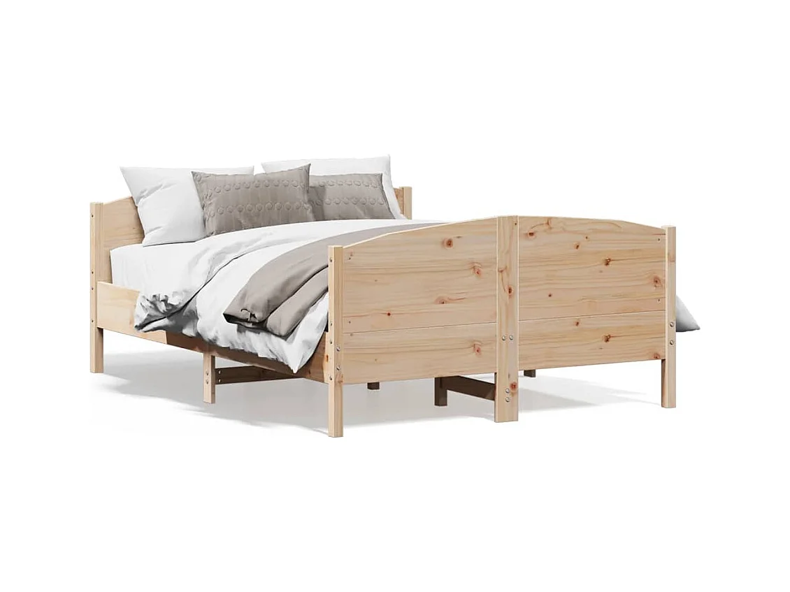 Cadre de lit sans matelas 135x190 cm bois de pin massif