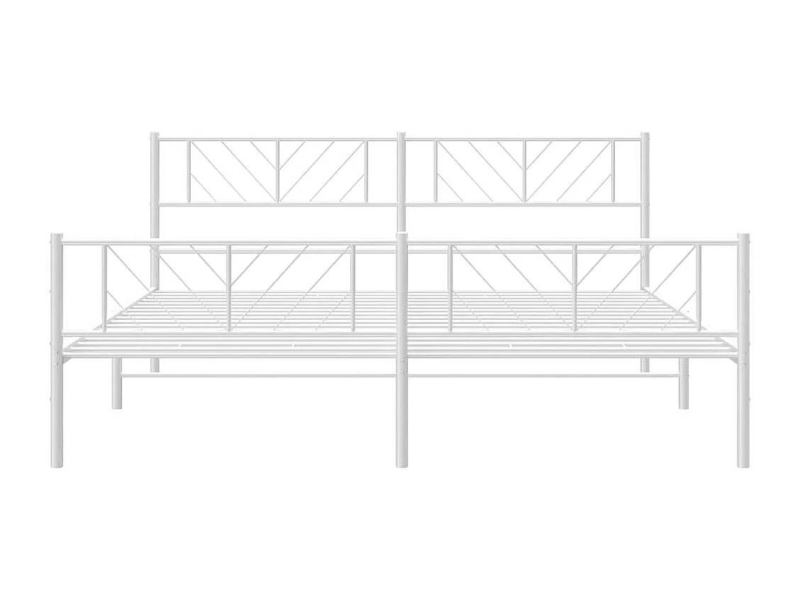 Bedframe met hoofd- en voeteneinde metaal wit 180x200 cm