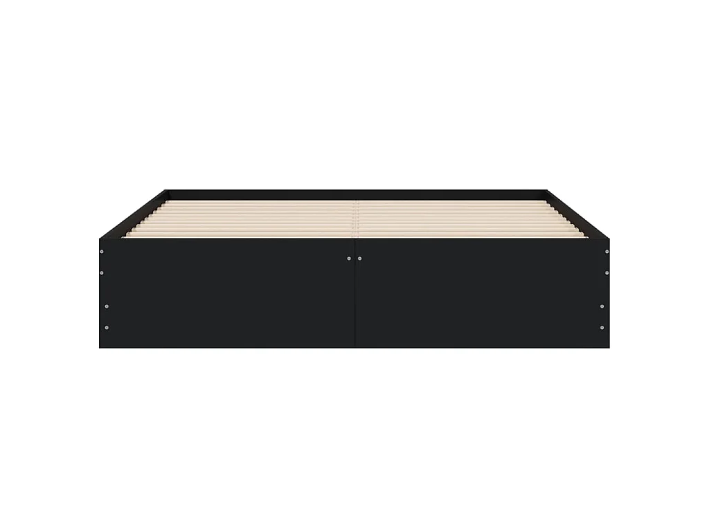 Cadre de lit avec tiroirs sans matelas noir 140x200 cm